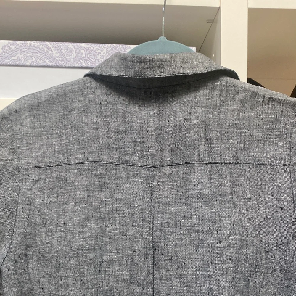 Tahari - Gray Linen Button-Down Dress!  Like NEW. Size S. - Picture 12 of 15